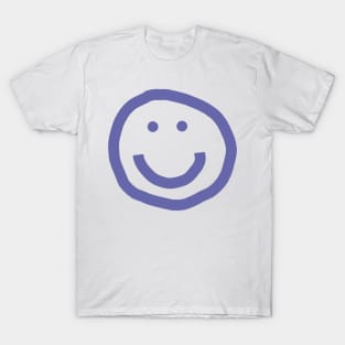 Very Peri Periwinkle Blue Line Minimal Smiley Face Color of the Year 2022 T-Shirt